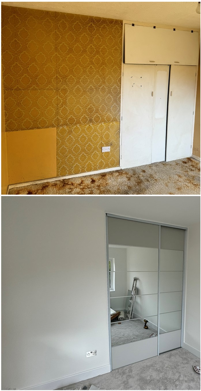 Church Close bedroom before and after