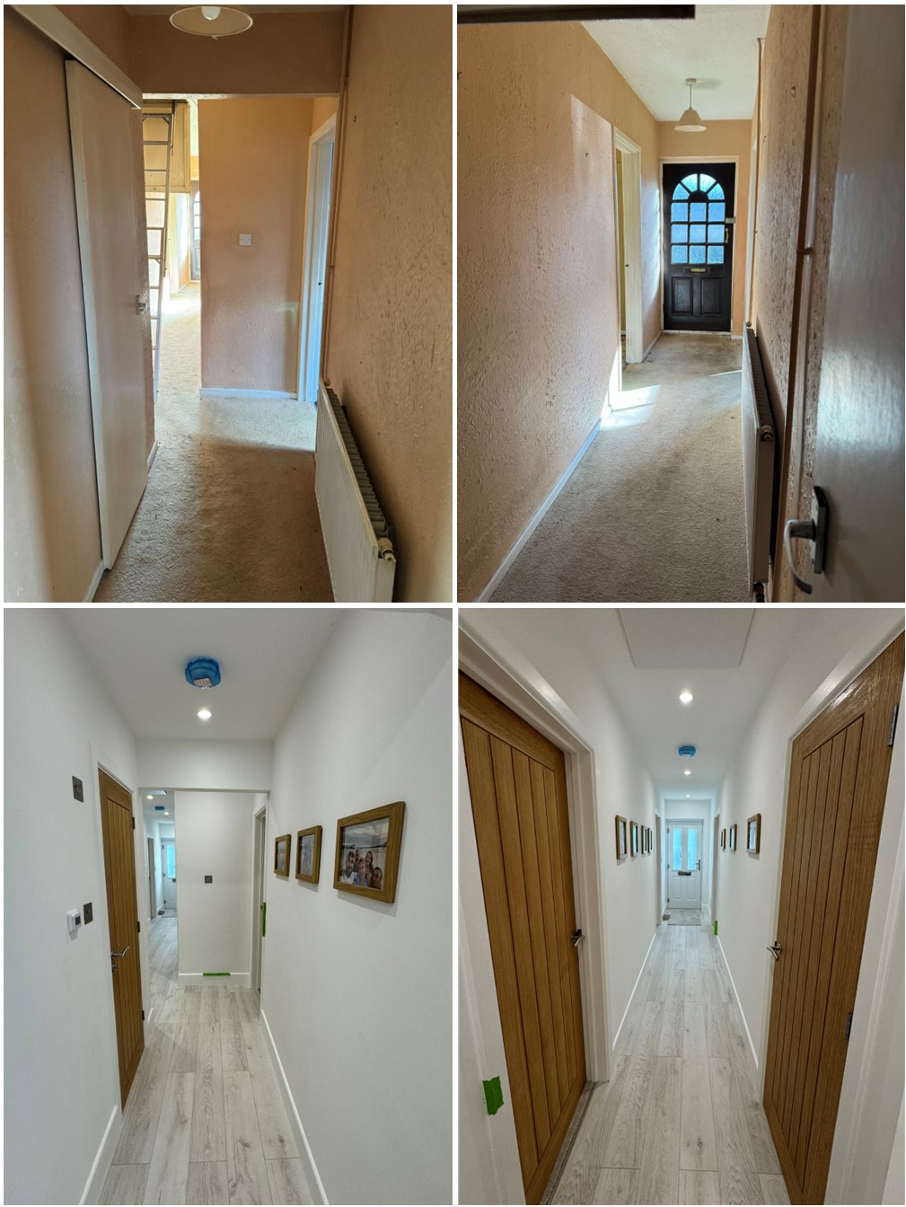 Church Close hallway before and after