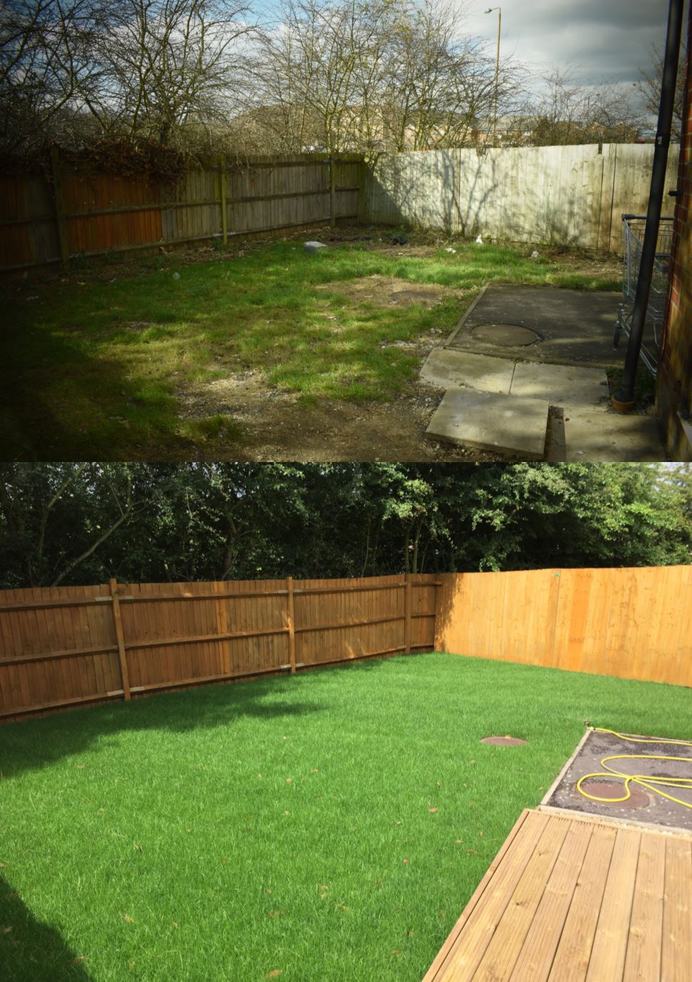 Clock Tower Mews garden before and after