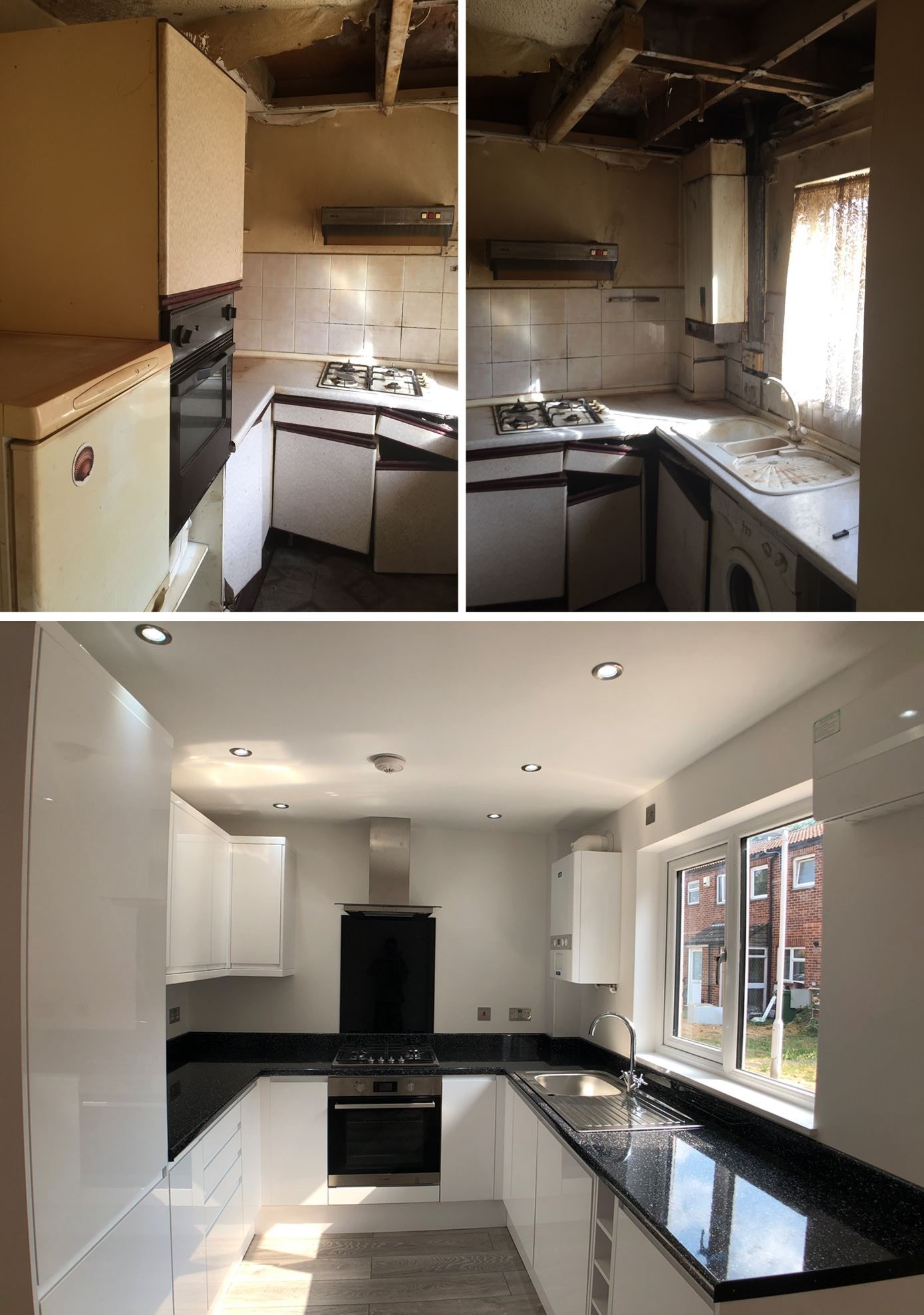 Kingfisher Close kitchen before and after